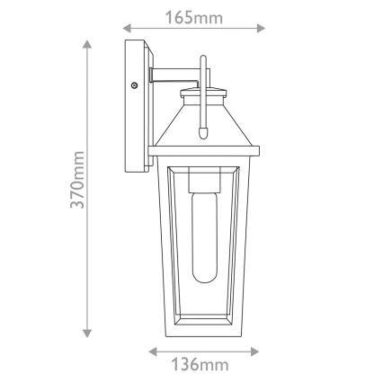 Quoizel - Lauko sieninis šviestuvas BUCKLEY 1xE27/40W/230V IP44 juoda