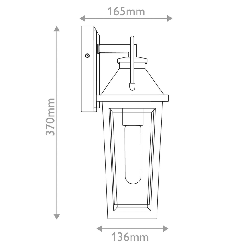 Quoizel - Lauko sieninis šviestuvas BUCKLEY 1xE27/40W/230V IP44 juoda