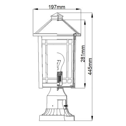 Quoizel - Lauko šviestuvas CEDAR POINT 1xE27/60W/230V IP44