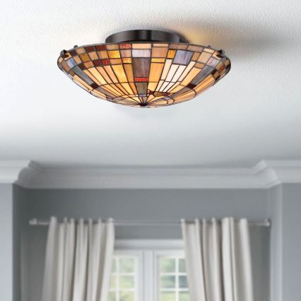 Quoizel - Lubinis šviestuvas INGLENOOK 2xE27/60W/230V diametras 40,7 cm