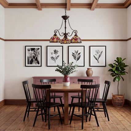 Quoizel - Pakabinama liustra su grandine Tiffany LARISSA 3xE27/60W/230V skersmuo 63,6 cm