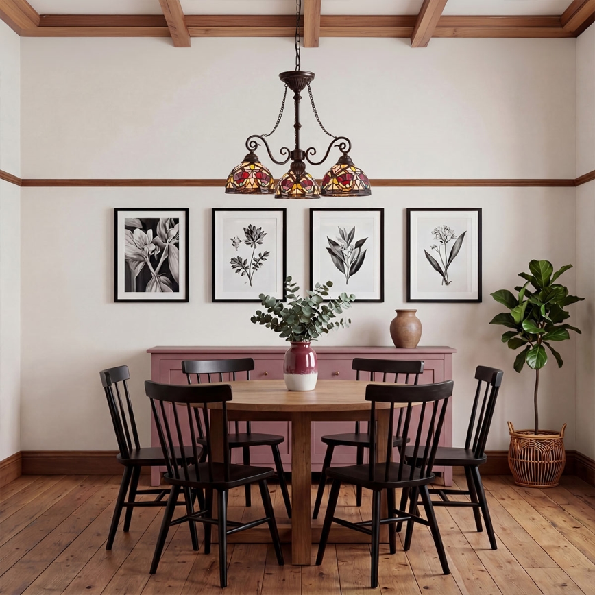 Quoizel - Pakabinama liustra su grandine Tiffany LARISSA 3xE27/60W/230V skersmuo 63,6 cm