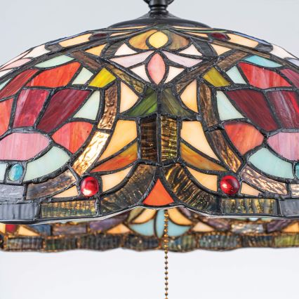 Quoizel - Tiffany stiliaus pakabinamas šviestuvas ant grandinės LARISSA, 3xE27/60W/230V, skersmuo 38,5 cm