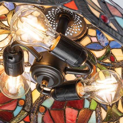 Quoizel - Tiffany stiliaus pakabinamas šviestuvas ant grandinės LARISSA, 3xE27/60W/230V, skersmuo 38,5 cm