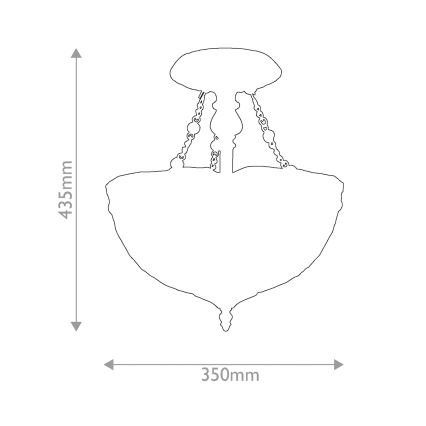 Quoizel - Prie lubų tvirtinamas Tiffany stiliaus šviestuvas LARISSA 2xE27/60W/230V skersmuo 35 cm