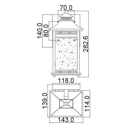 Quoizel - Lauko sieninis šviestuvas LIVINGSTON 1xE27/60W/230V IP44