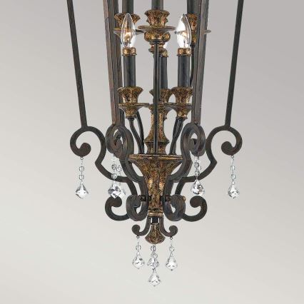 Quoizel - Pakabinama liustra ant grandinės MARQUETTE 6xE14/60W/230V bronzinė