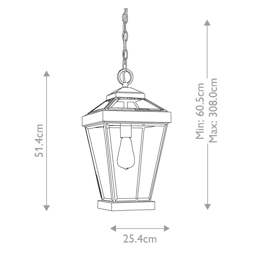 Quoizel - Lauko sietynas, kabinamas ant grandinės RAVINE 1xE27/60W/230V IP23 ruda