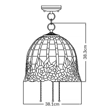 Quoizel - Pakabinamas sietynas ant grandinės Tiffany ROSECLIFFE 3xE27/100W/230V
