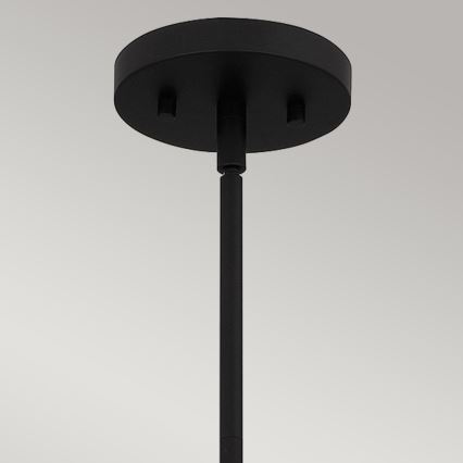 Quoizel - Sietynas ant stulpo ROYER 1xE27/60W/230V diametras 30,2 cm permatoma/juoda/smėlio spalva