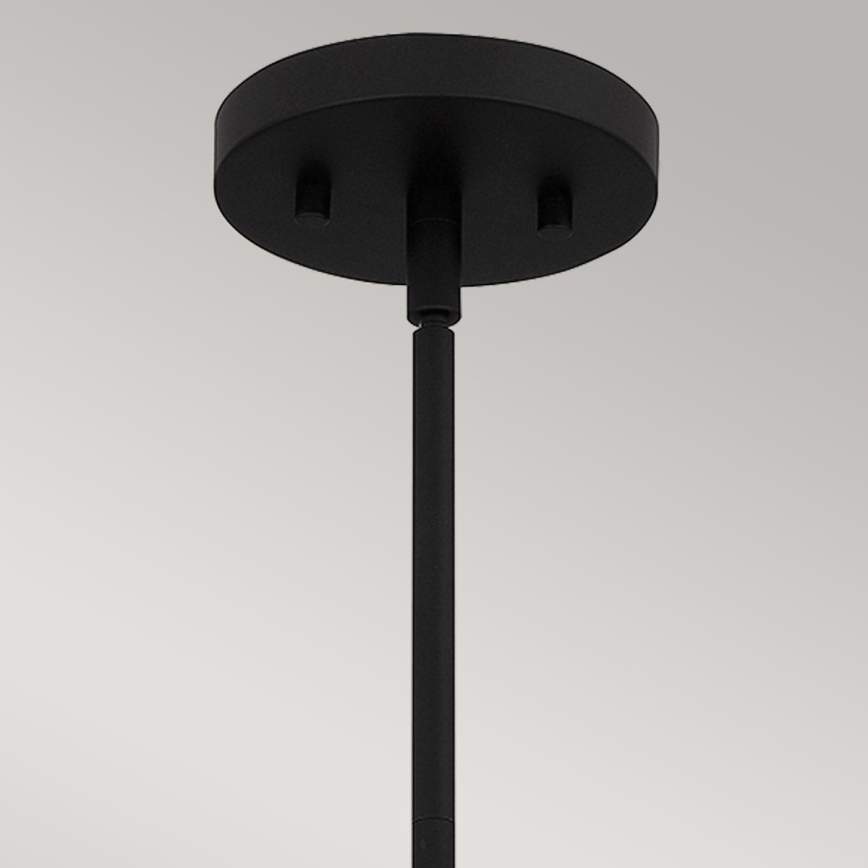 Quoizel - Sietynas ant stulpo ROYER 1xE27/60W/230V diametras 30,2 cm permatoma/juoda/smėlio spalva