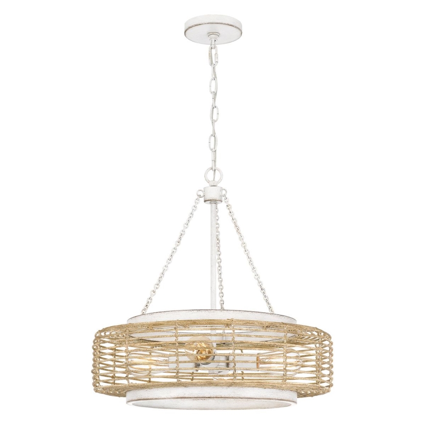 Quoizel - Pakabinama liustra su grandine WAYLON 4xE27/60W/230V skersmuo 50,4 cm ruda/balta