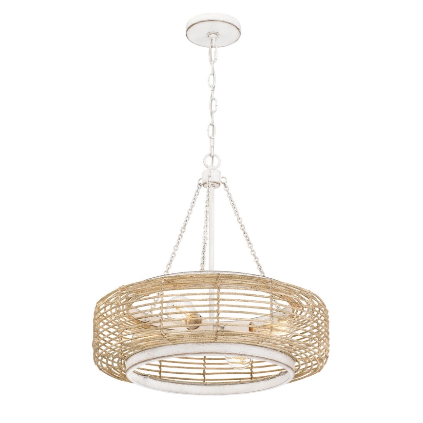 Quoizel - Pakabinama liustra su grandine WAYLON 4xE27/60W/230V skersmuo 50,4 cm ruda/balta
