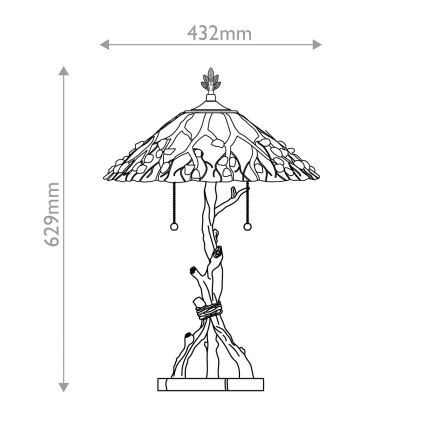 Quoizel - Tiffany stalinis šviestuvas WHISPERING 2xE27/60W/230V
