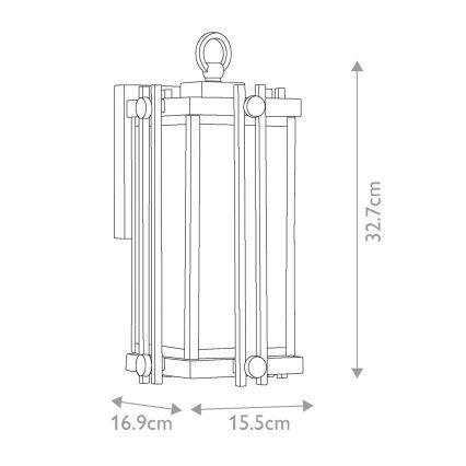 Quoizel - Sieninis lauko šviestuvas GOLDENROD 1xE27/100W/230V IP44