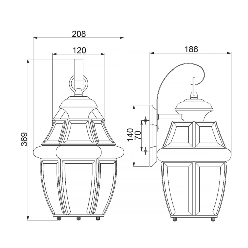 Quoizel - Sieninis lauko šviestuvas MARINE 1xE27/150W/230V IP44 aukso
