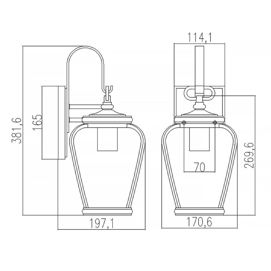 Quoizel - Sieninis lauko šviestuvas PROVINCE 1xE27/60W/230V IP44