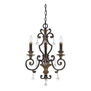 Quoizel - Sietynas ant grandinės MARQUETTE 3xE14/60W/230V bronzos spalvos