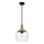 Quoizel - Sietynas ant stulpo ROYER 1xE27/60W/230V diametras 30,2 cm permatoma/juoda/smėlio spalva