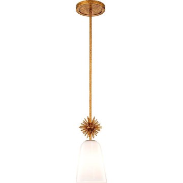 Quoizel - Sietynas ant stulpo STARING 1xE27/40W/230V diametras 18,4 cm auksas/patina/balta