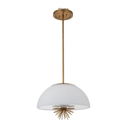 Quoizel - Sietynas ant stulpo STARING 3xE14/40W/230V diametras 45,7 cm auksas/patina/balta