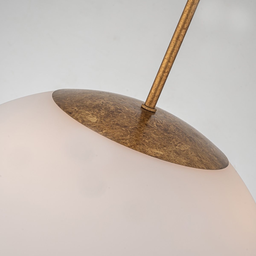 Quoizel - Sietynas ant stulpo STARING 3xE14/40W/230V diametras 45,7 cm auksas/patina/balta