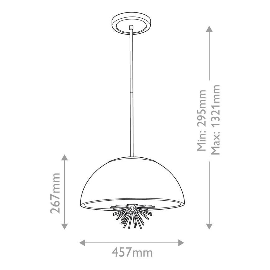 Quoizel - Sietynas ant stulpo STARING 3xE14/40W/230V diametras 45,7 cm auksas/patina/balta