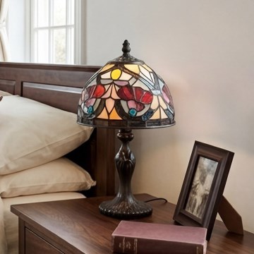 Quoizel - Tiffany stalinė lempa LARISSA 1xE14/40W/230V, skersmuo 20 cm