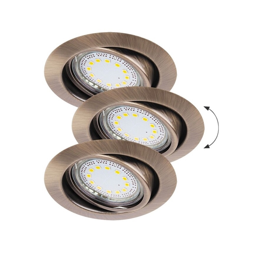 Rabalux - KOMPLEKTAS 3xLED Įleidžiamas šviestuvas 3xGU10/3W/230V IP40