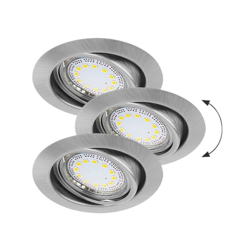 Rabalux - KOMPLEKTAS 3xLED Įleidžiamas šviestuvas 3xGU10/3W/230V IP40
