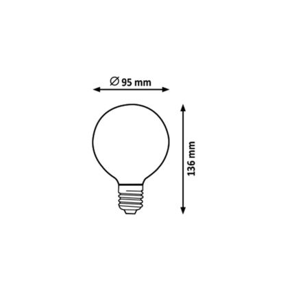 Rabalux - LED elektros lemputė G95 E27/7,2W/230V 2700K