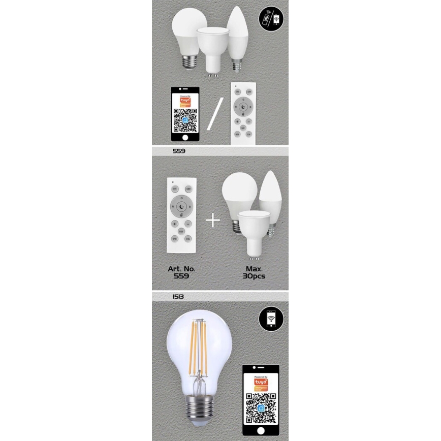 Rabalux - LED RGB Reguliuojama lemputė C37 E14/5W/230V Wi-Fi 3000-6500K