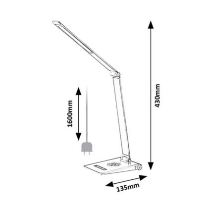 Rabalux - LED Reguliuojama stalinė lempa LED/13W/230V 2800-5000K