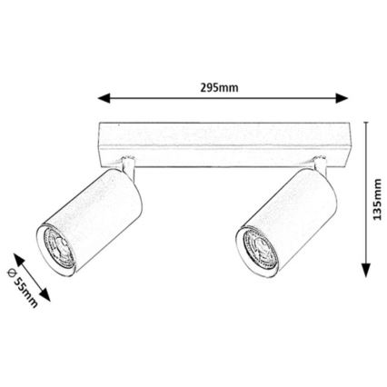 Rabalux - Lubinis akcentinis šviestuvas 2xGU10/25W/230V baltas