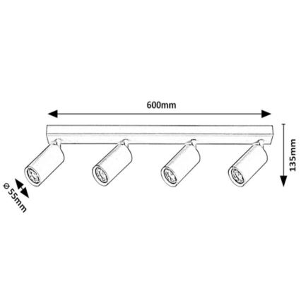 Rabalux - Lubinis akcentinis šviestuvas 4xGU10/25W/230V baltas