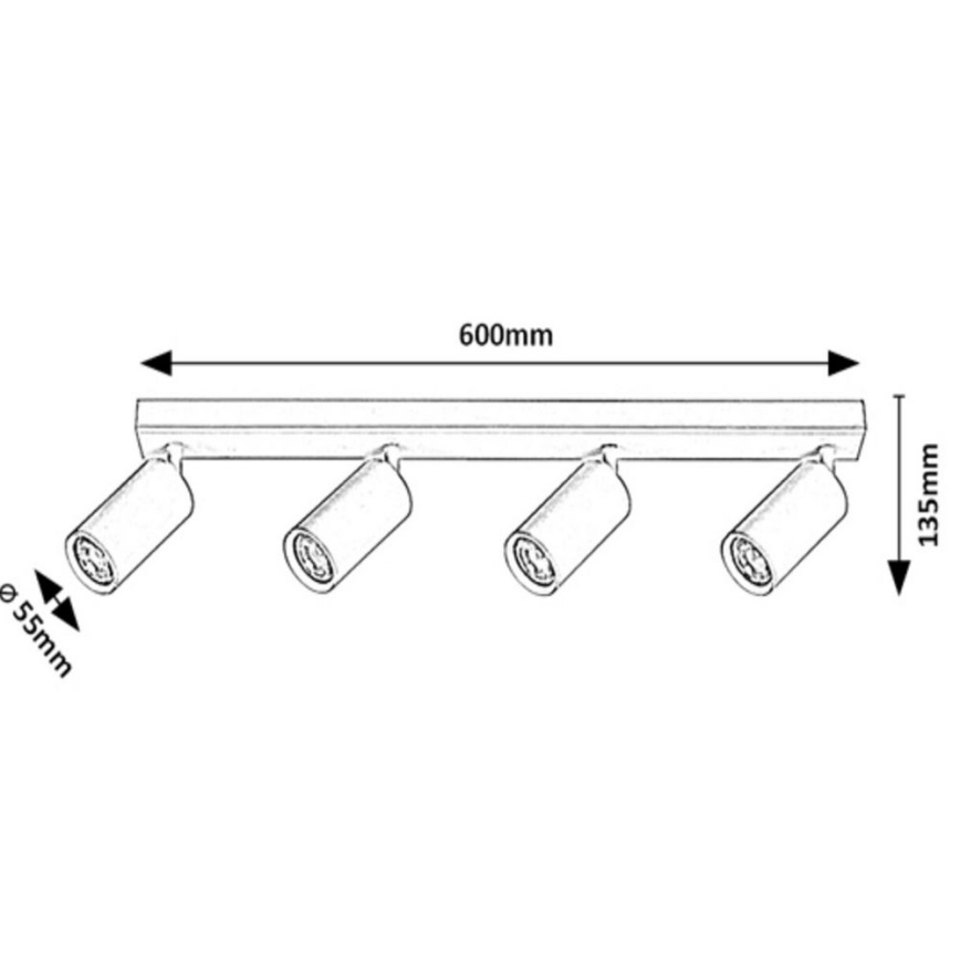 Rabalux - Lubinis akcentinis šviestuvas 4xGU10/25W/230V juodas