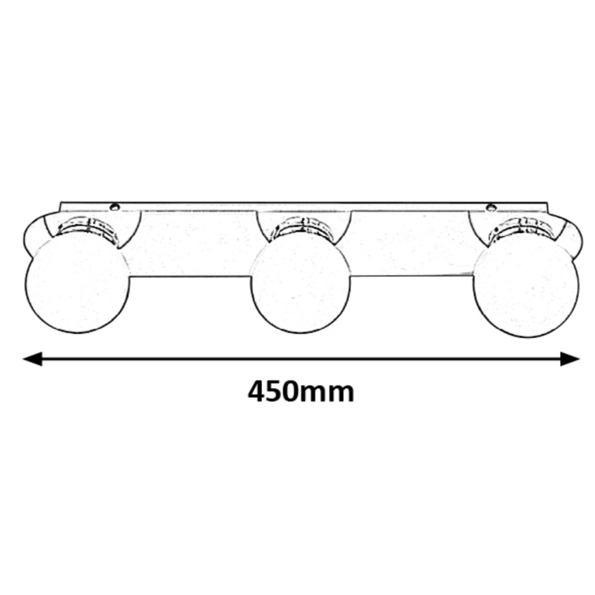 Rabalux - Vonios kambario lubų šviestuvas 3xG9/28W/230V IP44 10x45 cm