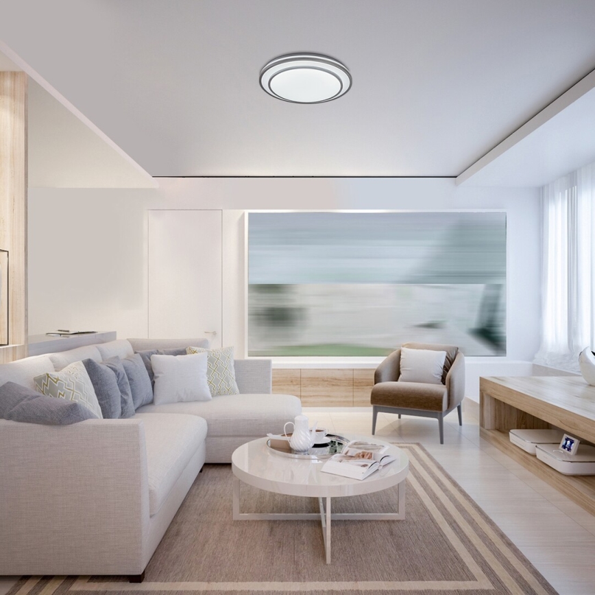 Rabalux - LED Reguliuojamas lubinis šviestuvas LED/40W/230V 3000-6500K sidabras + valdymo pultas