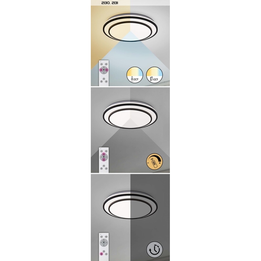 Rabalux - LED Reguliuojamas lubinis šviestuvas LED/40W/230V 3000-6500K sidabras + valdymo pultas