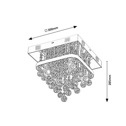 Rabalux - Ant pagrindo montuojamas krištolinis sietynas LED/23W/230V + 4xE14/40W