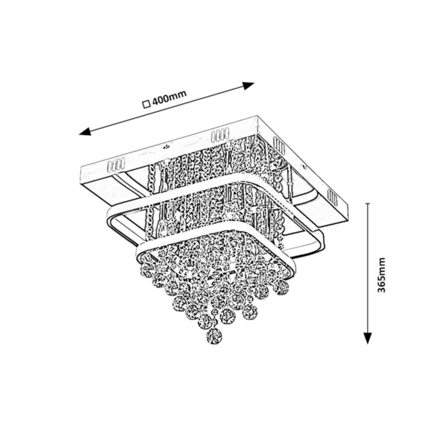 Rabalux  - Ant pagrindo montuojamas krištolinis sietynas LED/36W/230V + 4xE14/40W
