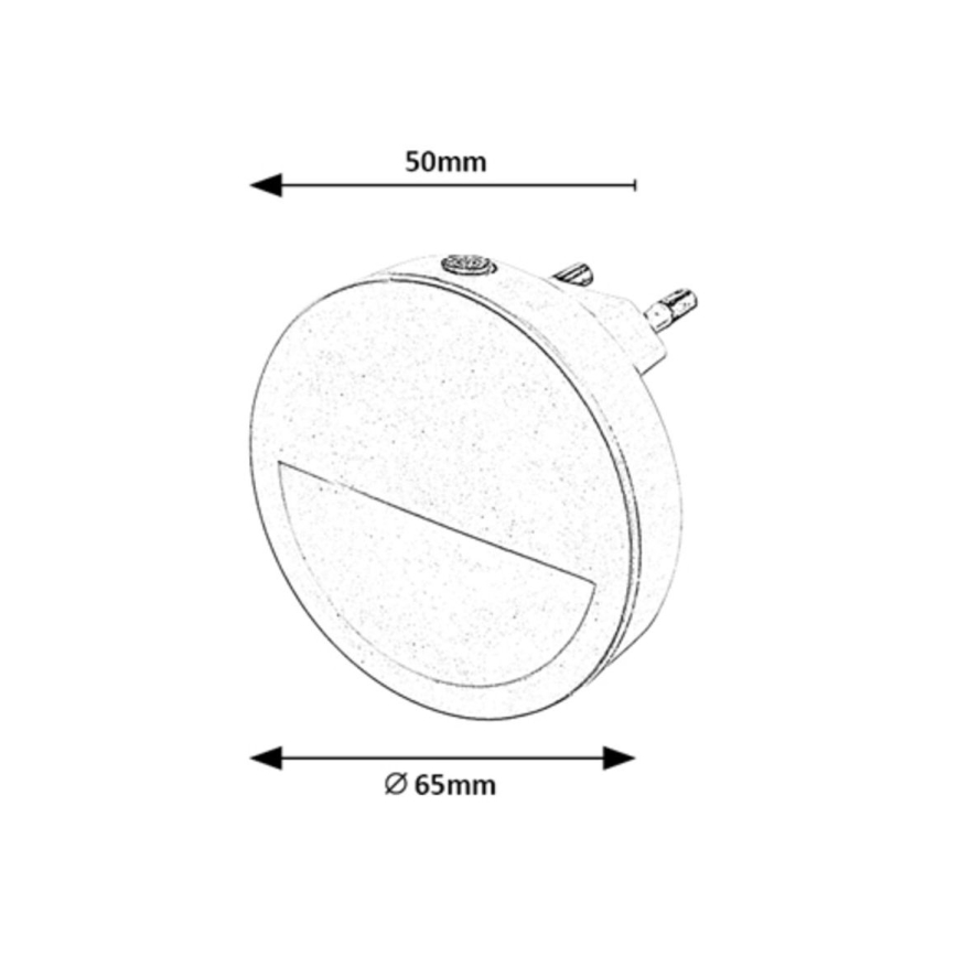 Rabalux - LED Naktinė lemputė su prieblandos jutikliu LED/0,5W/230V 3000K diametras 65 mm