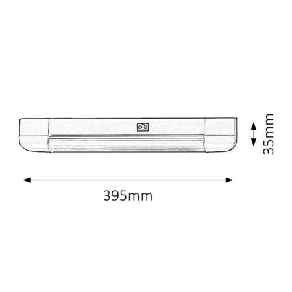 Rabalux - LED apšvietimas po virtuvės spintele BAND LIGHT 1xG13/10W/230V 39,5 cm sidabras