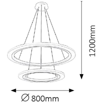 Rabalux 2429 - LED sietynas ADRIENNE LED/62W/230V sidabras