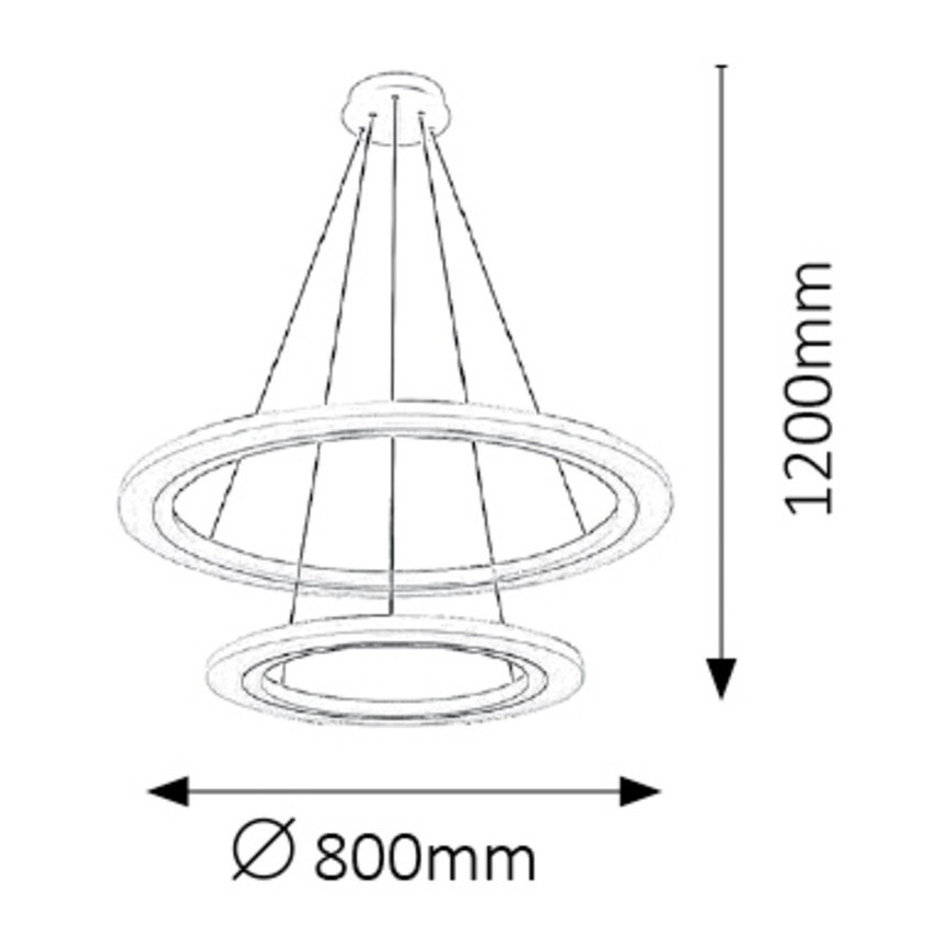 Rabalux 2429 - LED sietynas ADRIENNE LED/62W/230V sidabras