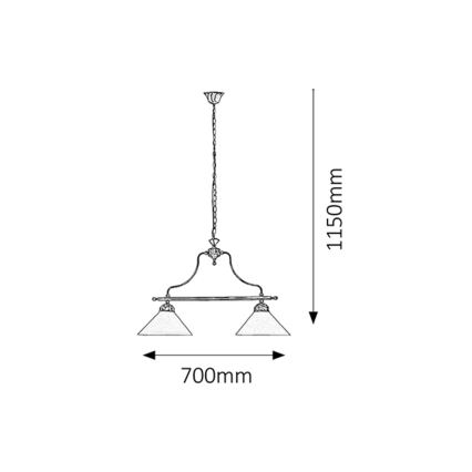 Rabalux 2707 - Sietynas ant grandinės MARIAN 2xE27/60W/230V