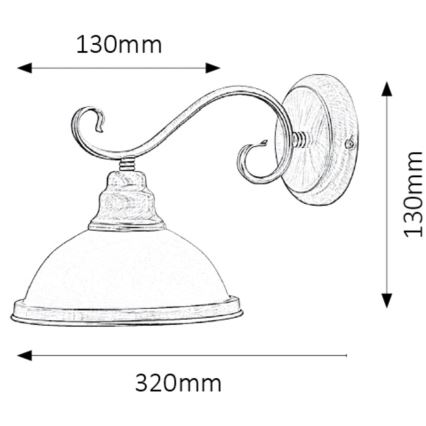 Rabalux 2751 - Sieninis šviestuvas ELISETT 1xE27/60W/230V