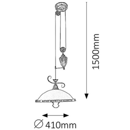 Rabalux 2756 - Sietynas ELISETT 1xE27/60W/230V