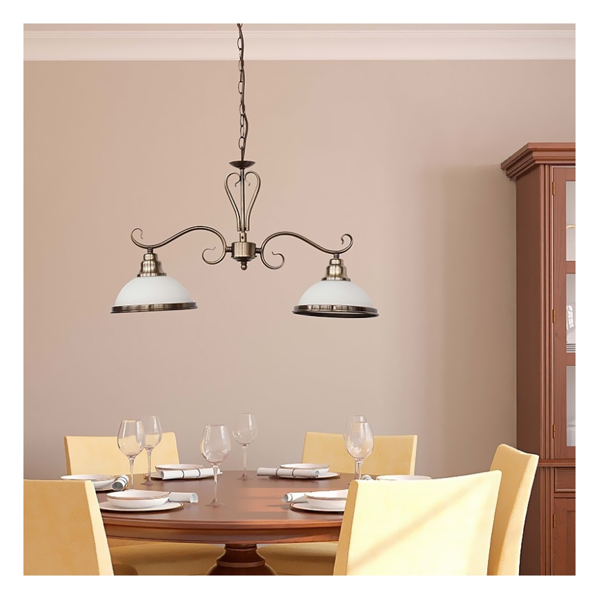 Rabalux 2757 - Sietynas ELISETT 2xE27/60W/230V