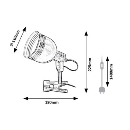 Rabalux - Lempa su spaustuku 1xE14/25W/230V smėlio spalva